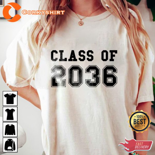 Class Of 2036 Back To School Kids Graduation Gift Senior Graduation Year T-shirt