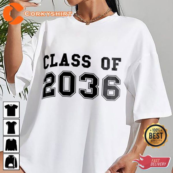 Class Of 2036 Back To School Kids Graduation Gift Senior Graduation Year T-shirt