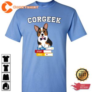 Corgeek Corgi Nap Sploot Balls Trendy Unisex T-Shirt