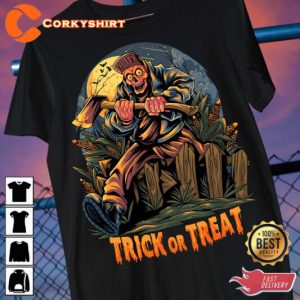 Creepy Farmer Trick Or Treat Halloween 2023 Celebrate Outfit T-Shirt