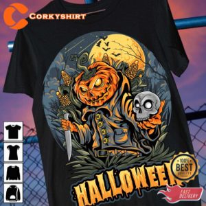 Creepy Pumpkin Slasher Halloween 2023 Celebrate Outfit T-Shirt
