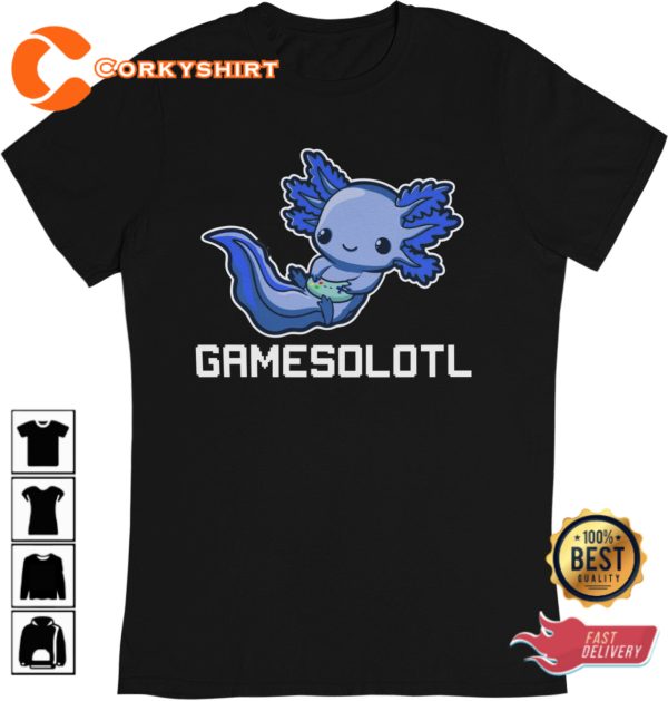 Cute Axolotl Gamer Gamesolotl Blue Axolotl Pokemon Lover Unisex T-Shirt