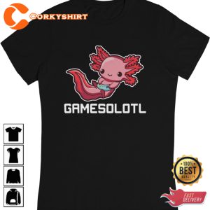 Cute Axolotl Gamer Gamesolotl Pink Axolotl Pokemon Lover Unisex T-Shirt