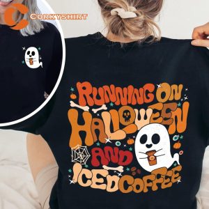 Cute Spooky Coffee Sweatshirt, Womens Halloween Party T-shirt