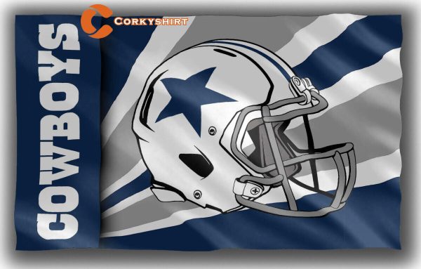 Dallas Cowboys Football Team Helmet Memorable Flag