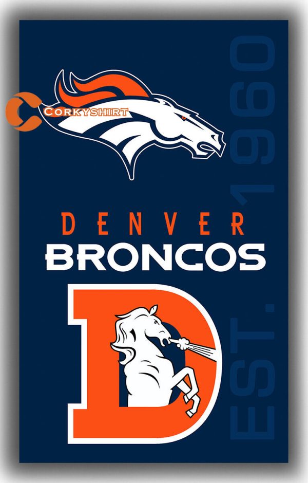 Denver Broncos Football Team Memorable Flag