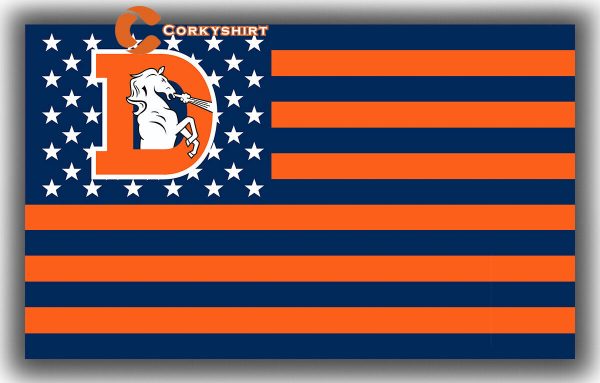 Denver Broncos Football Team Star&Strip Flag 3×5 Banner