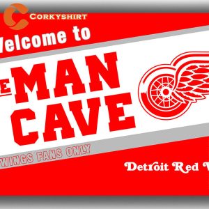 Detroit Red Wings Hockey Team Man Cave Flag