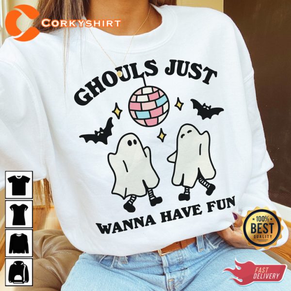 Disco Ghosts Just Wanna Have Fun Horror Halloween Costume Sweatshirt