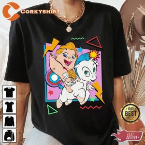 Disney 90s Baby Hercules And Unicorn Inspired T-Shirt