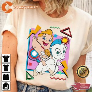 Disney 90s Baby Hercules And Unicorn Inspired T-Shirt
