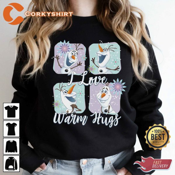 Disney Frozen Olaf Love Warm Hugs Happy Mood Christmas Sweatshirt