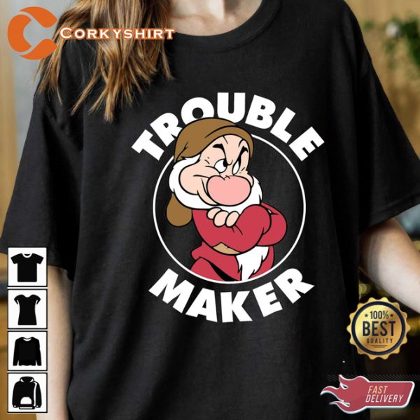 Disney Grumpy Dwarf Trouble Maker Snow White and the Seven Dwarfs T-Shirt