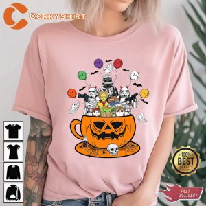 Disney Halloween Inside Out Pumpkin Teacup 6 Emotions T-Shirt