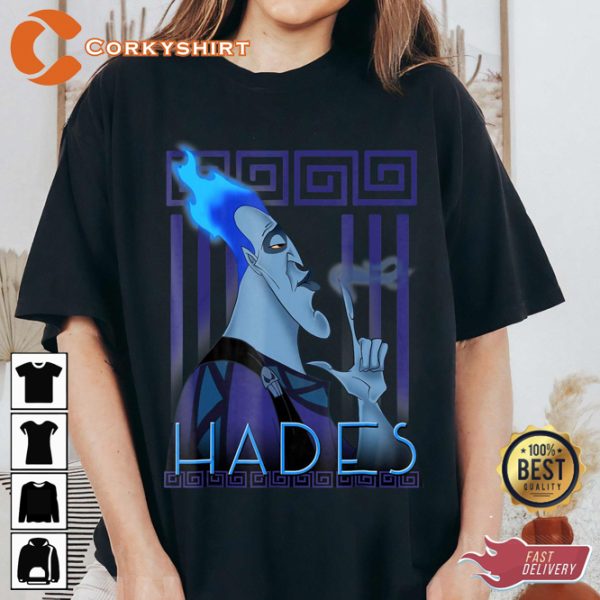 Disney Hercules Hades Geometric Portrait Cartoon T-shirt