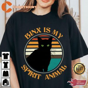 Disney Hocus Pocus Funny Black Cat Thackery Binx Portrait Spirit Animal Sweatshirt