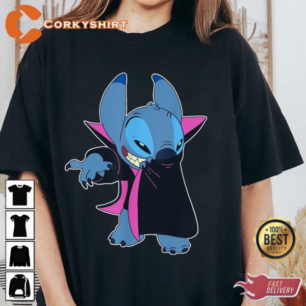 Disney Lilo And Stitch Halloween Stitch Vampire Halloween Costume T-Shirt