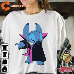 Disney Lilo And Stitch Halloween Stitch Vampire Halloween Costume T-Shirt