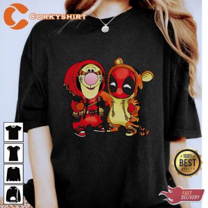 Disney Marvel Tigger and Deadpool Costume Cute Friends T-shirt