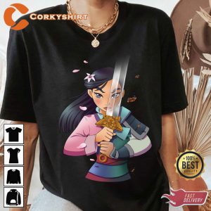 Disney Mulan Anime Half Girl Half Warrior Graphic Costume T-shirt