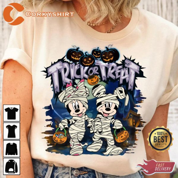 Disney Mummy Mickey And Minnie Halloween Mummy Pumpkin Costume Sweatshirt