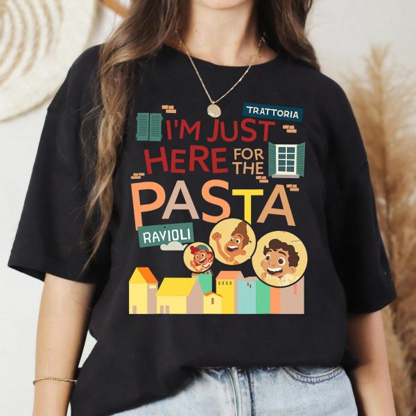 Disney Pixar Luca Im Just Here For The Pasta Cartoon T-Shirt