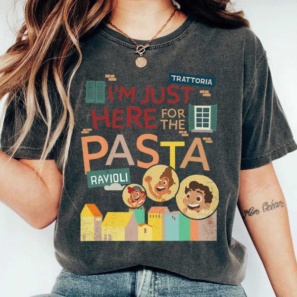 Disney Pixar Luca Im Just Here For The Pasta Cartoon T-Shirt