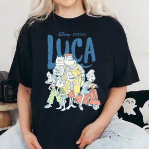 Disney Pixar Luca Vintage Group Shot Logo Disneyworld Cartoon T-Shirt