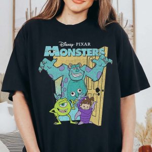 Disney Pixar Monsters Inc Mike Sully Boo Group Cartoon T-Shirt