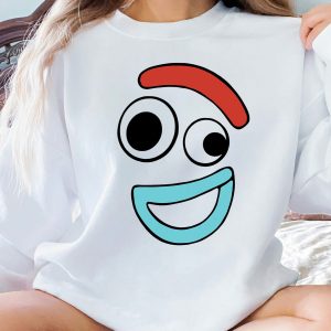 Disney Pixar Toy Story 4 Forky Large Happy Face Cartoon Sweatshirt