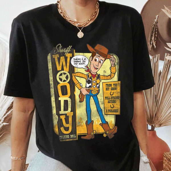 Disney Pixar Toy Story 4 Vintage Sheriff Woody Doll Cartoon T-Shirt