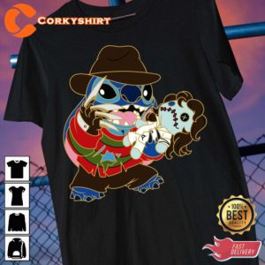 Disney Spooky Stitch Freddy Krueger Costume Halloween 2023 Celebrate Outfit T-Shirt