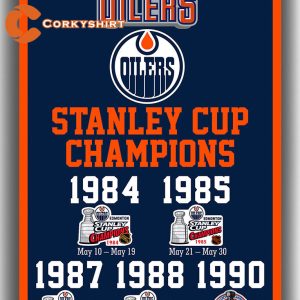 Edmonton Oilers Hockey Teams Champions 1984 1985 1987 1988 1990 Flag
