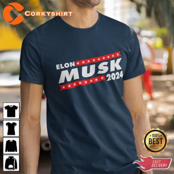 Elon Musk 2024 CEO of America Trendy Unisex T-Shirt