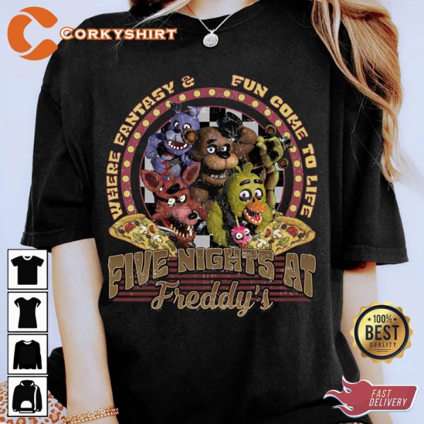 Five Nights At Freddy Fazbear Bonnie Chica Foxy T-Shirt