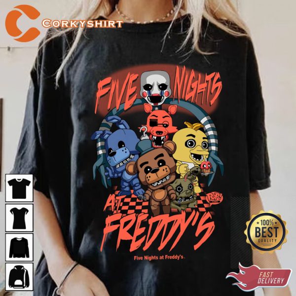 Five Nights At Freddys Comic Style Inspired T-shirt