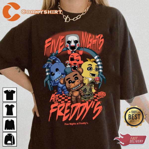 Five Nights At Freddys Comic Style Inspired T-shirt