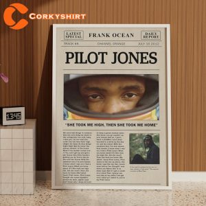 Frank Ocean Retro Pilot Jones Lyric Newspaper Print Wall Art Poster