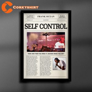 Frank Ocean Retro Self Control Lyric Newspaper Print Wall Art Poster