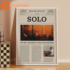 Frank Ocean Retro Solo Lyric Newspaper Print Wall Art Poster