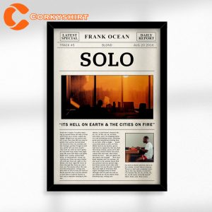 Frank Ocean Retro Solo Lyric Newspaper Print Wall Art Poster