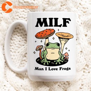 Frog Coffee Parody MILF Man I Love Frogs Ceramic Frog Lover Mug