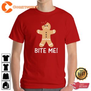 Gingerbread Bite Me Trendy Unisex T-Shirt