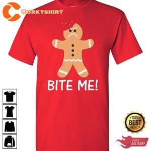 Gingerbread Bite Me Trendy Unisex T-Shirt