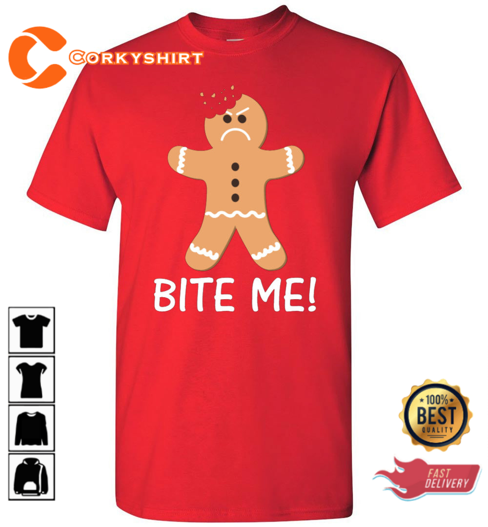 Gingerbread Bite Me Trendy Unisex T-Shirt