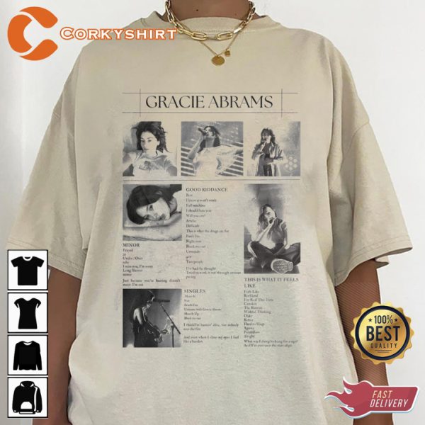 Gracie Abrams Album Tracklist Fan Gift T-shirt