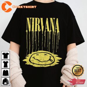 Grunge Rock Nirvana Melted Smiley Shirt