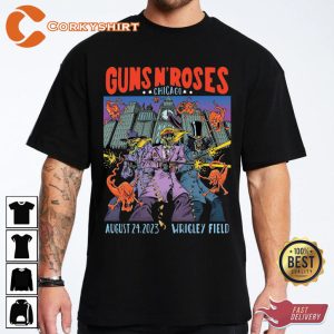 Guns N Roses Wrigley Field Chicago Cubs Tour T-Shirt