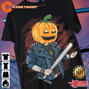 Halloween Pumpkin Gangster Halloween 2023 Celebrate Outfit T-Shirt