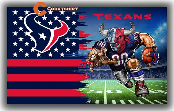 Houston Texans Football Team Mascot Flag 3×5 Banner